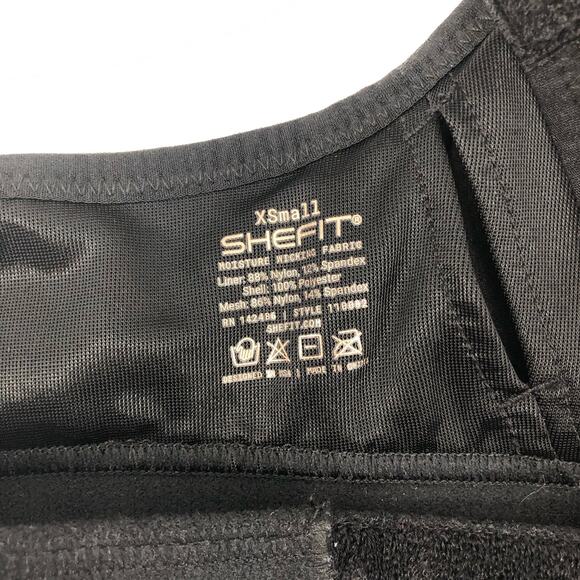 BRAND NEW Shefit Ultimate Sports Bra in Black Zipper Front Adjustable Straps XS - Picture 4 of 5